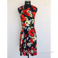 Damen -Strick -Print -Blumenkleid für Frauen